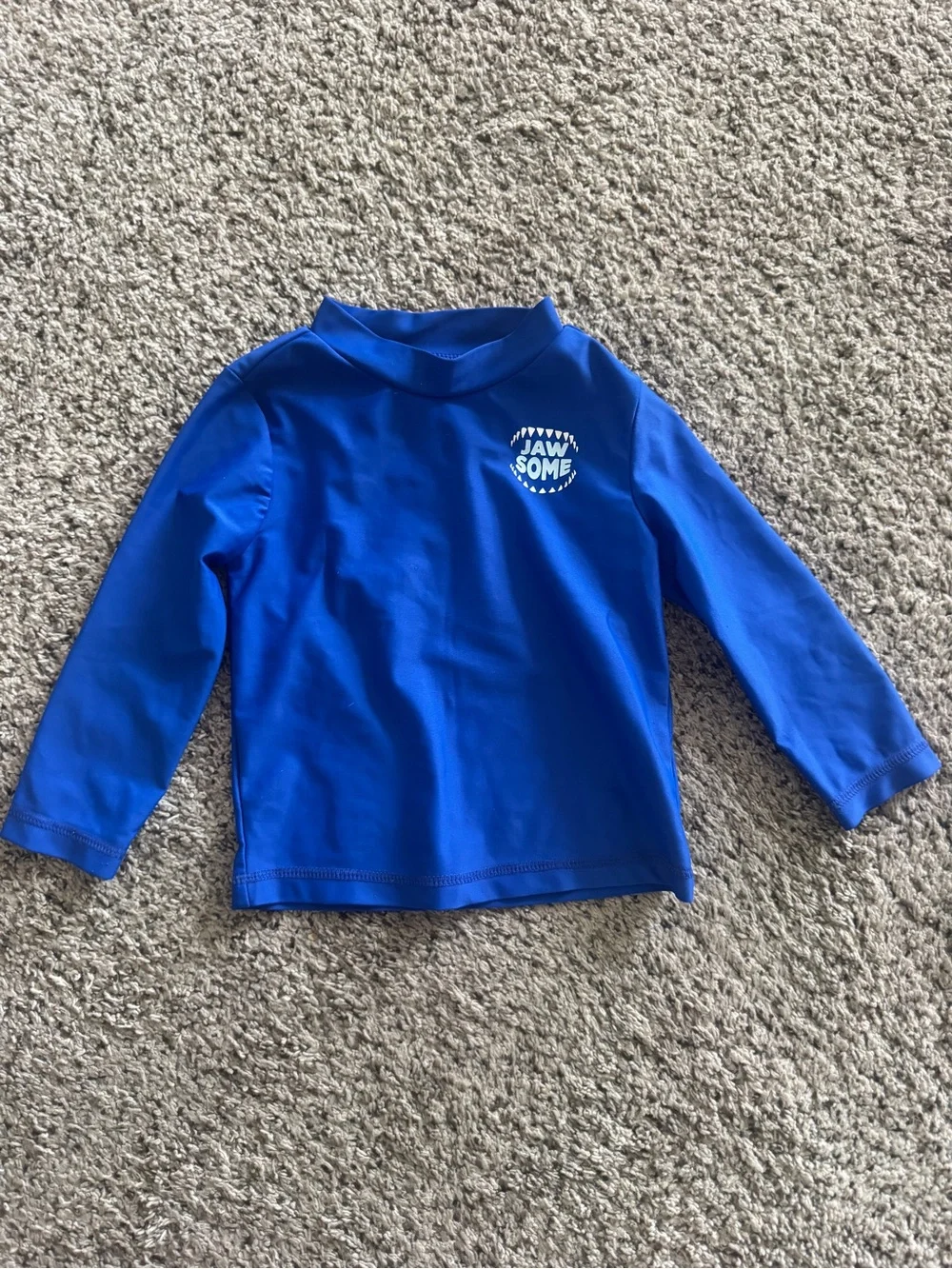 Carters Royal Blue 'Jawsome' Rash Guard with Cat & Jack Striped Shorts